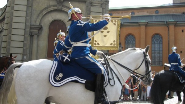 Momento de musica na troca da guarda.