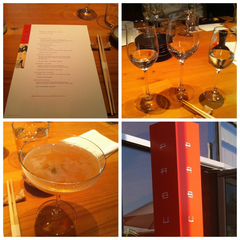 Menu e Tasting de Sake