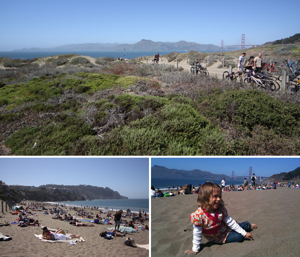 Baker Beach, uma praia bonita com vista para a Golden Gate em San Francisco