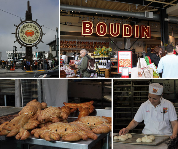 Os pães da Boudin Bakery em forma de bichinhos diversos - e os padeiros em ação - são uma atração famosa