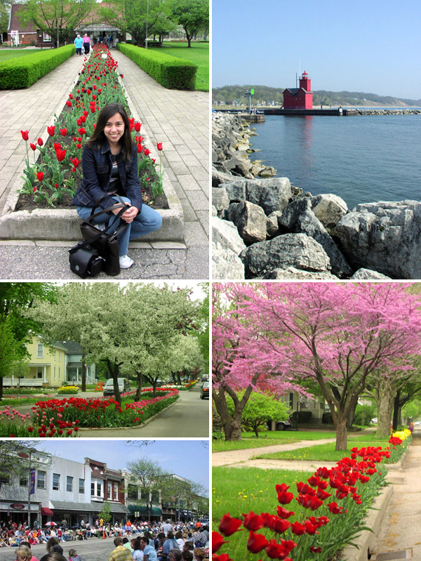 Holland, Michigan, na época do festival de tulipas (abril)