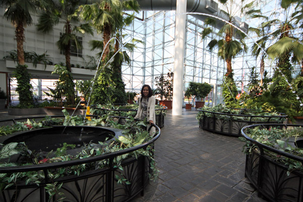 Eu no jardim de inverno no Navy Pier