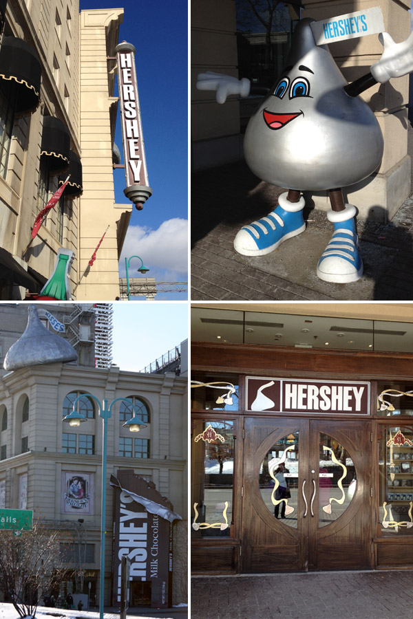 Entrada e fachada da loja da Hershey em Niagara Falls, Canadá