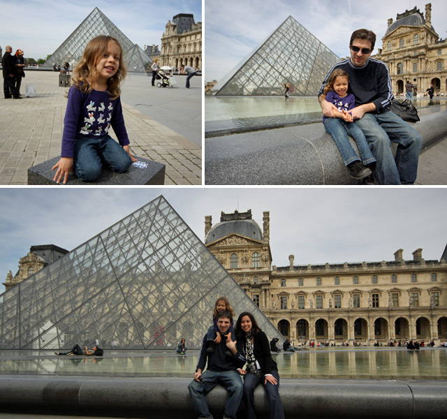 Julia adorou correr nas áreas abertas do Louvre