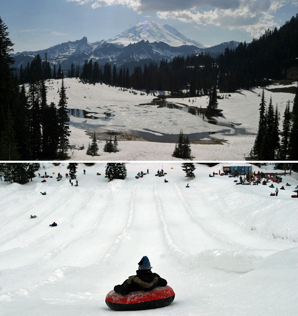 Mt Rainier e Tubing em Snoqualmie Pass