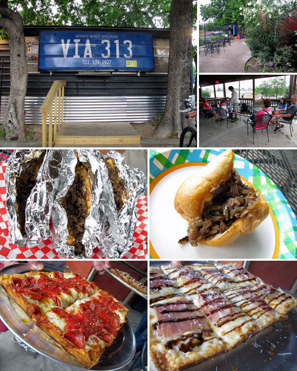 A última parada do dia foi dupla: pizza do Via 313 e Philly Cheese Steak do Way South Philly