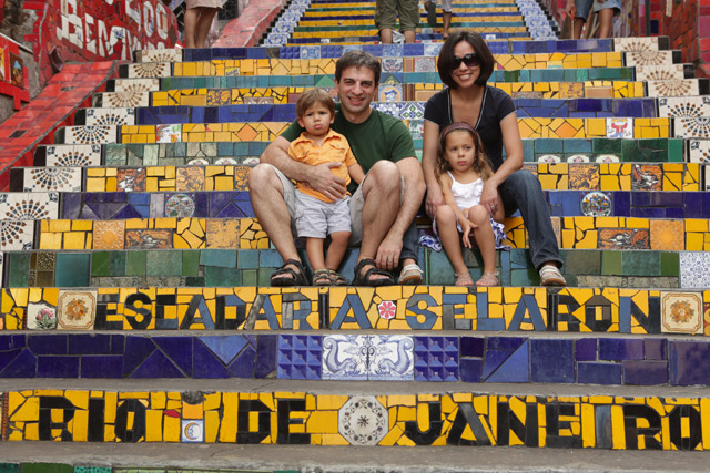 Outra foto de família na Escadaria Selarón