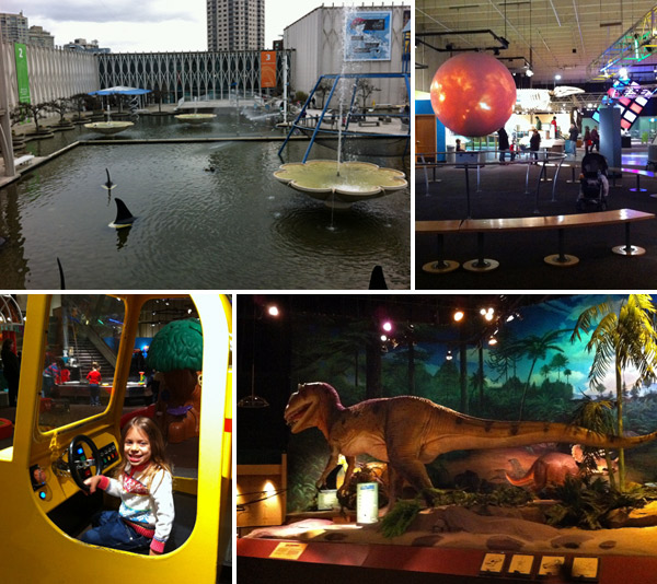 O Pacific Science Center é antigo mas as crianças se divertem