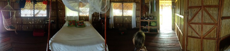 Interior da nossa cabana no Yandup Lodge, número 4