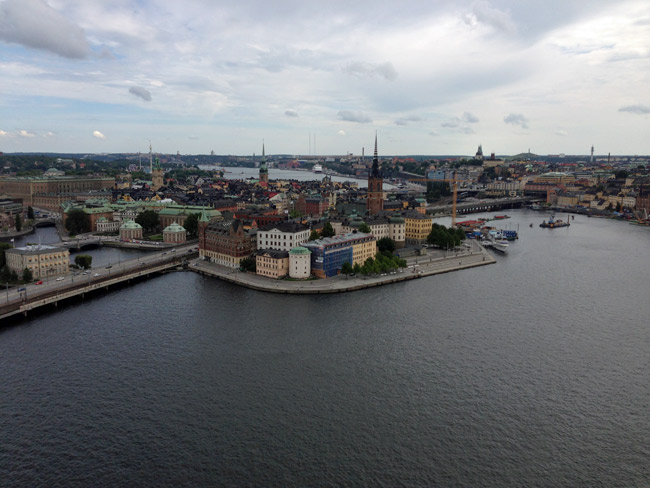 Estocolmo vista da torre do Stadhuis (Gamla Stan no meio)