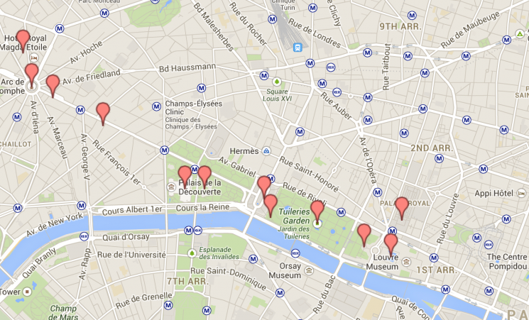 Mapa dia 2 Paris