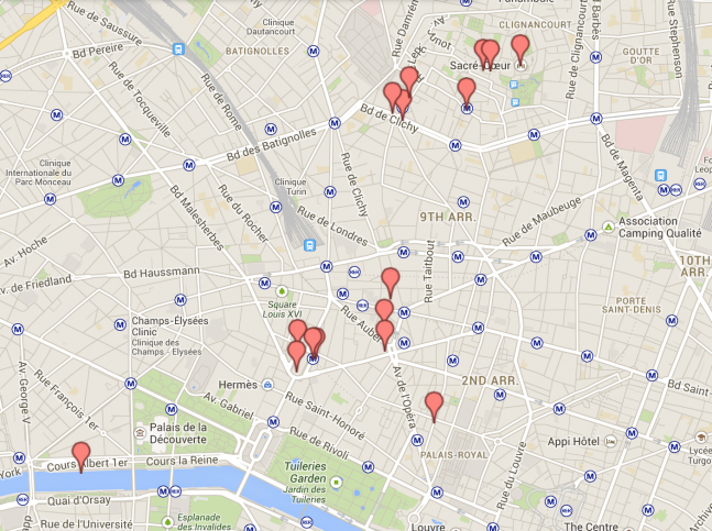 Mapa Dia 5 Paris