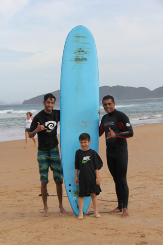 Nick depois da aula de surf