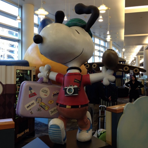 Snoopy no aeroporto