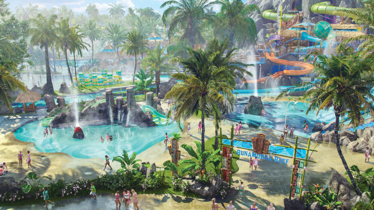 In early summer 2017, a first-of-its-kind water theme park will erupt at Universal Orlando Resort – Universal’s Volcano Bay. It will be an innovative experience filled with incredible thrills and perfected relaxation. Located in the River Village within the park is Runamukka Reef - a three-story water playground inspired by the coral reef overflowing with twisting slides, sprinklers and more.