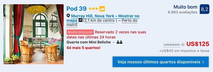 Hotéis por menos de 150 dolares em Nova York 3