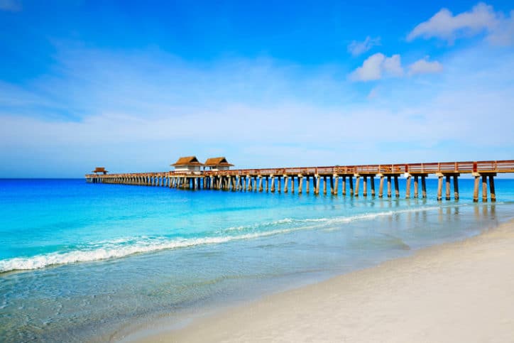 Naples Pier Florida Praias do Golfo